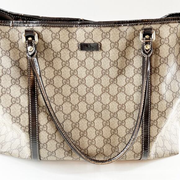 Gucci Joy GG Supreme Canvas Tote Bag Purse Tan Beige Brown - Picture 8 of 15